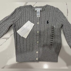 Ralph Lauren Gray Cable Knit Cardigan